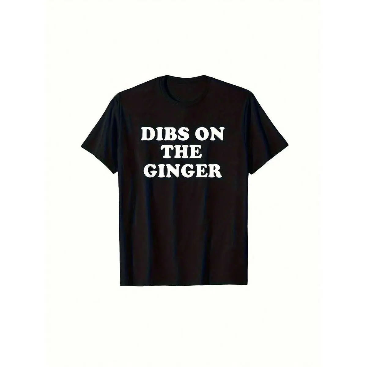 Women's Dibs On The Ginger Graphic T-Shirt, Oversized Loose Fit Cotton Top with Casual Short Sleeves and a Round Neck