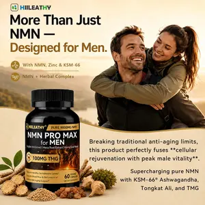 HIILEATHY NMN Pro Max Dietary Supplement with NMN, TMG, Zinc & Quercetin, Energy Metabolism & Antioxidant Support, 60 Veggie Capsules