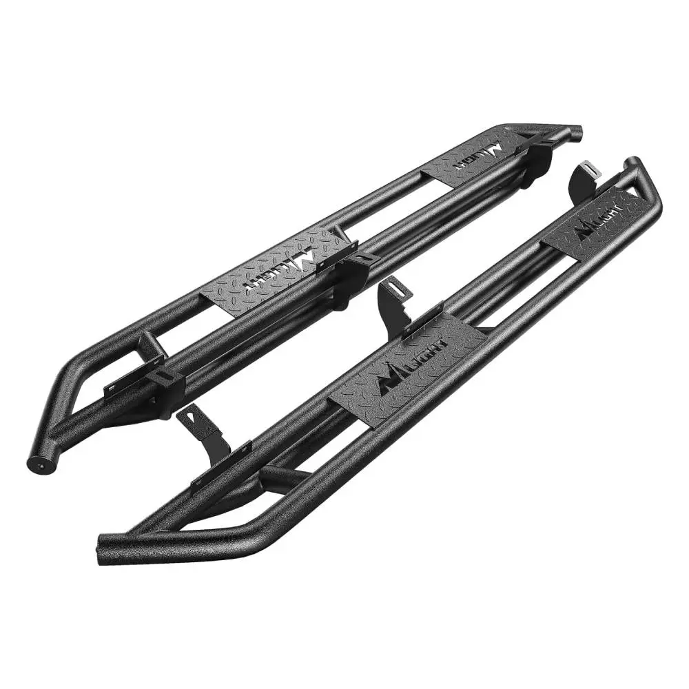 Nilight Heavy-Duty Steel Tube Running Boards Full Set (Plug-In Install), Truck Accessory for 2007-2018 Wrangler JK & Unlimited 4-Door (Excludes 2-Door & JL), Dual Girder Side Steps, Slip-Proof Textured Black Nerf Bars, Tow Hook Mount Plate Car Supplies, A