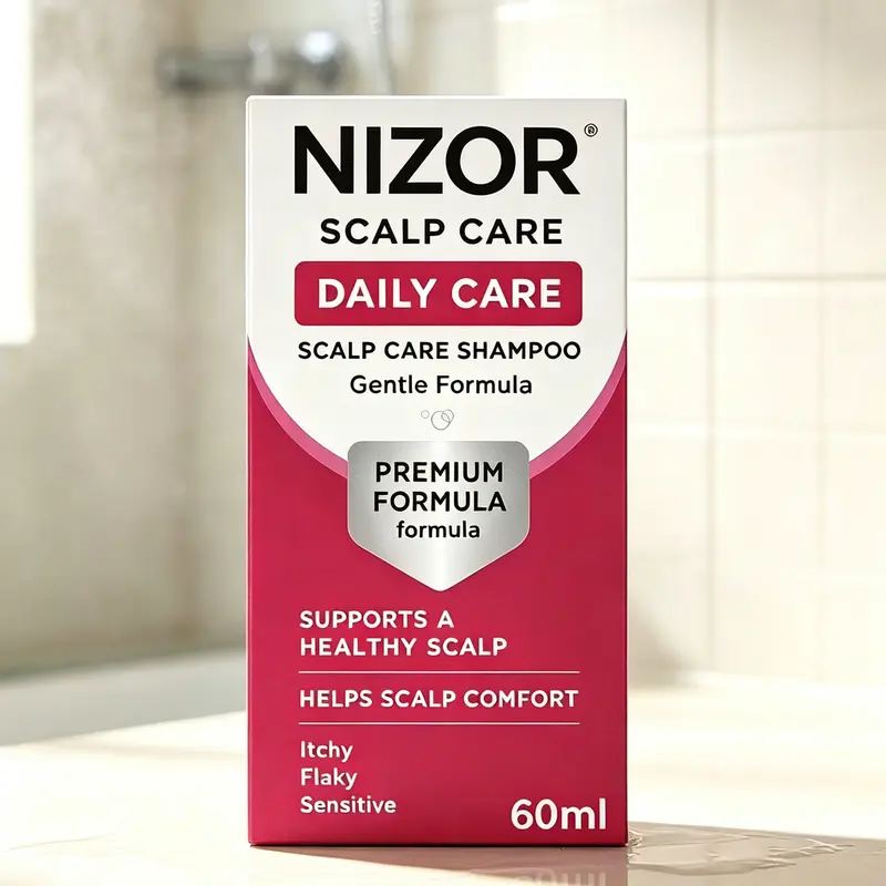 NIZOR Selenium Sulfide Scalp Soothing Shampoo - 2 fl oz (60 mL) Lightweight Haircare Cleanser, Additive-Free Anti-Dandruff Anti-Itch Daily Formula for Fresh, Healthy-Looking Hair