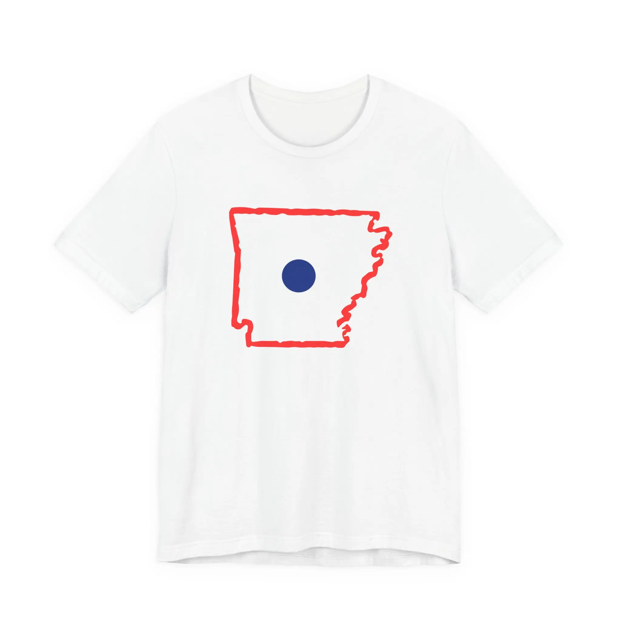 The Blue Dot Arkansas Outline Tee - Soft Cotton Unisex T-shirt with Short Sleeve Political Statement for Inclusive Sizing S to 4XL