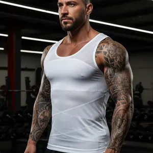 Men’s Seamless Compression Tank Top – High Elastic Athletic Base Layer Sleeveless Undershirt with Core Support for Gym & Everyday Wear