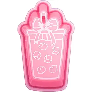 (300 Design Optional)  M454 Iced Coffee with Bow  Freshie Mold for Baking Aroma Beads  Freshie Supplies