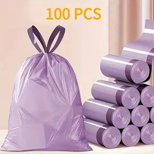 100 Pieces Portable Drawstring Trash Bags, Party Garbage Bags Perfect For Parties And Gatherings, Home Use Household Waste Bags, Convenient Reusable Dustbags, Durable Material