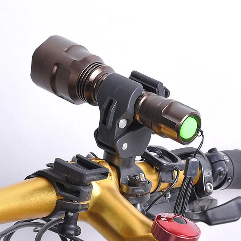 360 Degree Rotatable Mountain Bike Light Holder, Adjustable Plastic Clip, Safe And Convenient To Install Bicycle Light Cycling Accessories, Mountain Bike Lighting Bike Flashlight, Bike Accessory