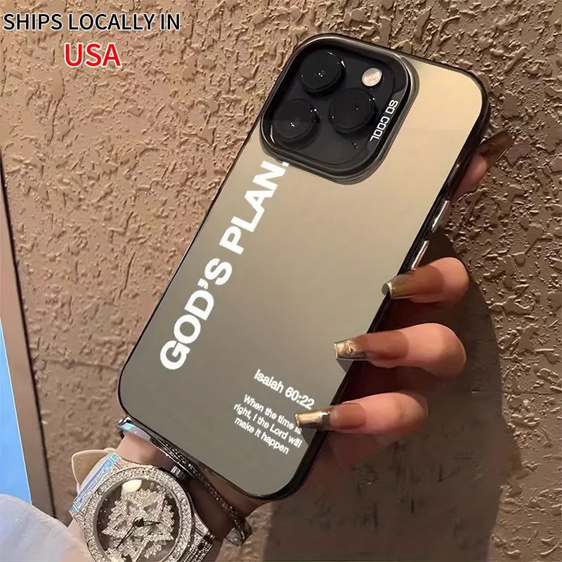 Isaiah Christian Stylish Silver Phone Cover Shock-Resistant Case for Iphone 16 11 15 14 13 12 Pro Max Plus Birthday And Christmas Present for Women, Men, And Boys,Drop-Resistant Case.Lens protection,comfortable grip,affordable luxur Protective Smartphone