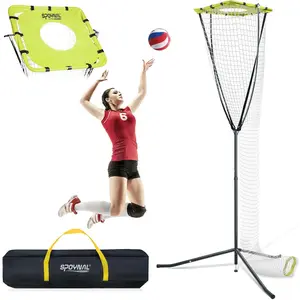 Volleyball  Equipment, Volleyball Setter  Net with Adjustable Height (7.5-10.5 FT) & Angle, Serve Trainer Equipment with Carry Bag for Serving, Spiking & Setting Drills