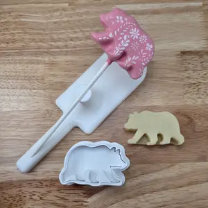 Bear Cake Pop Cutter | Mama Bear Cake Pops | Mother’s Day Cake Pop Design | Bear Dessert Mold | Floral & Cub Stencil Options