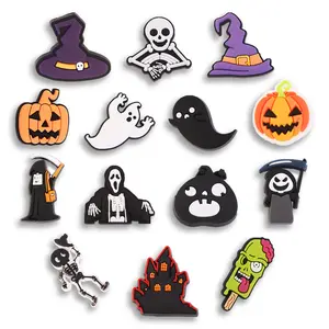 Halloween Croc Charms 14PCS PVC Clog Pins Accessories Party Favors Birthday Gifts Holidays Decoration for Boys Women Girls