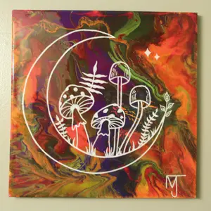 Moonlight Mycelium Blacklight Reactive Painting