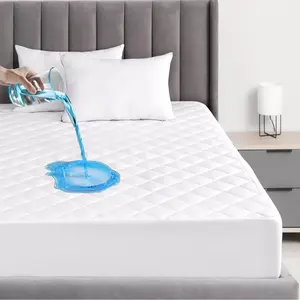 Ultimate Comfort 100% Waterproof Quilted Mattress Protector Twin Size Breathable Soft Microfiber Fitted Sheet Cover for Twin XL Full Queen King California King Sizes