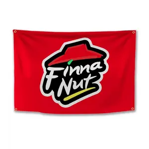 Finna Nut Banner Flag Pizza 3x5ft Premium Quality with Brass Grommets Vibrant Colors For College Dorm Room Man Cave