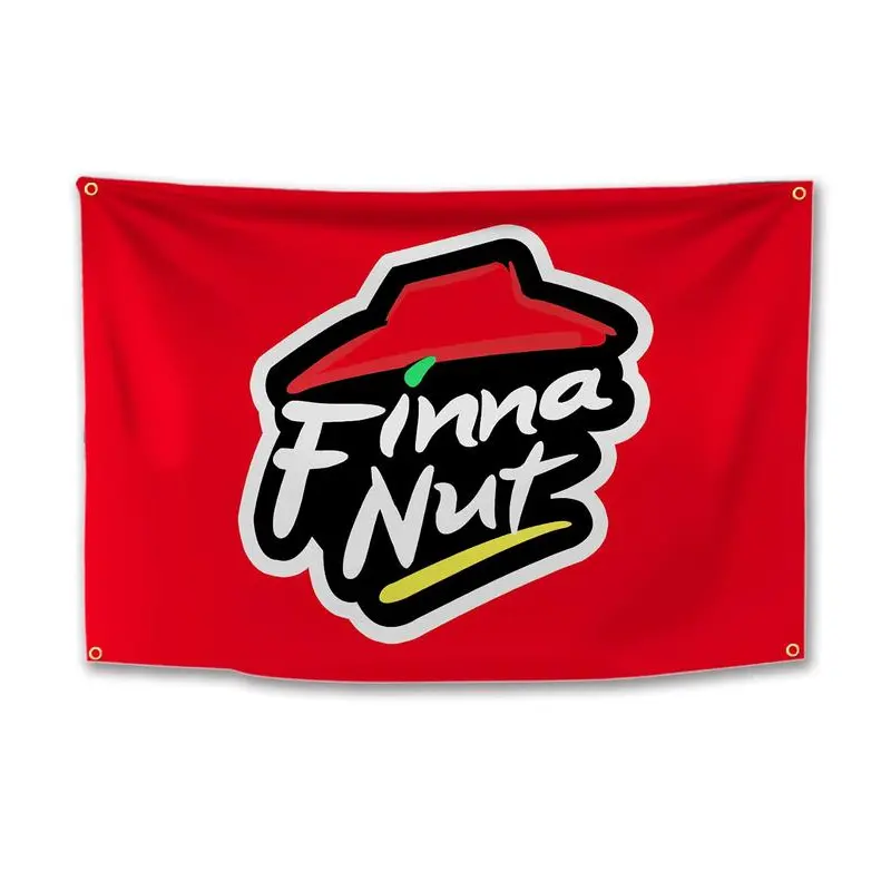 Finna Nut Banner Flag Pizza (3x5ft) - Premium Polyester Hanging Decoration, Lightweight with Brass Grommets, Vibrant Colors for College Dorm Room, Room Decor