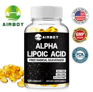 Lipoic Acid 600mg per serving - Antioxidant, Nerve Relief - 120 capsules - Non-GMO, Gluten-free, High Potency