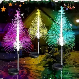 Solar Christmas Tree Lights Outdoor Waterproof, Solar Garden Decorations, Colorful Solar Pathway Lights, Solar Landscape Lighting