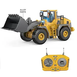 Alloy Loader RC Car Toy Bulldozer Engineering Vehicle Remote Control 2.4G 1:20 9 Channel Electric Multi-function RC 40M Charger
