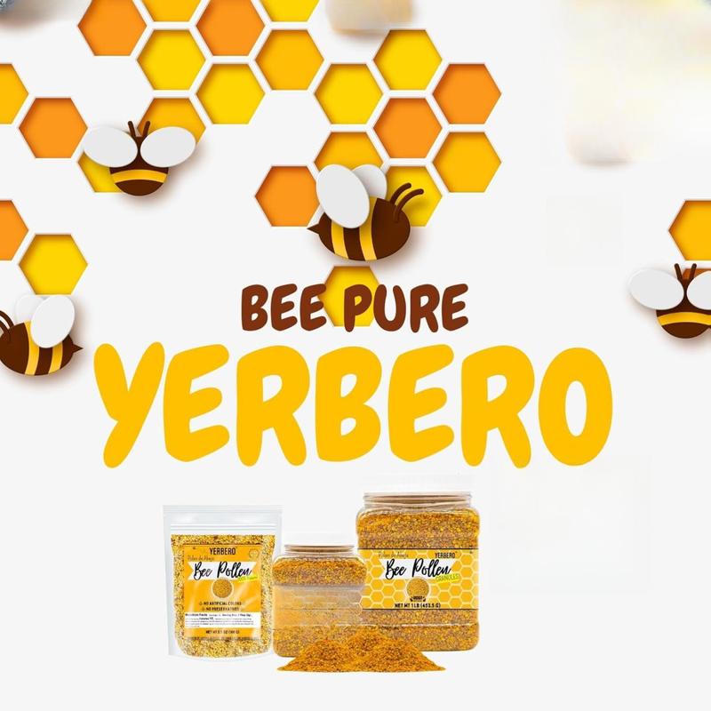 Yerbero - Premium Bee Pollen Granules 1 Lb (16oz) | 100% Natural Pure Honey Bee Pollen Raw Sweet Rich Flavor | Polen de Abeja 100% Natural