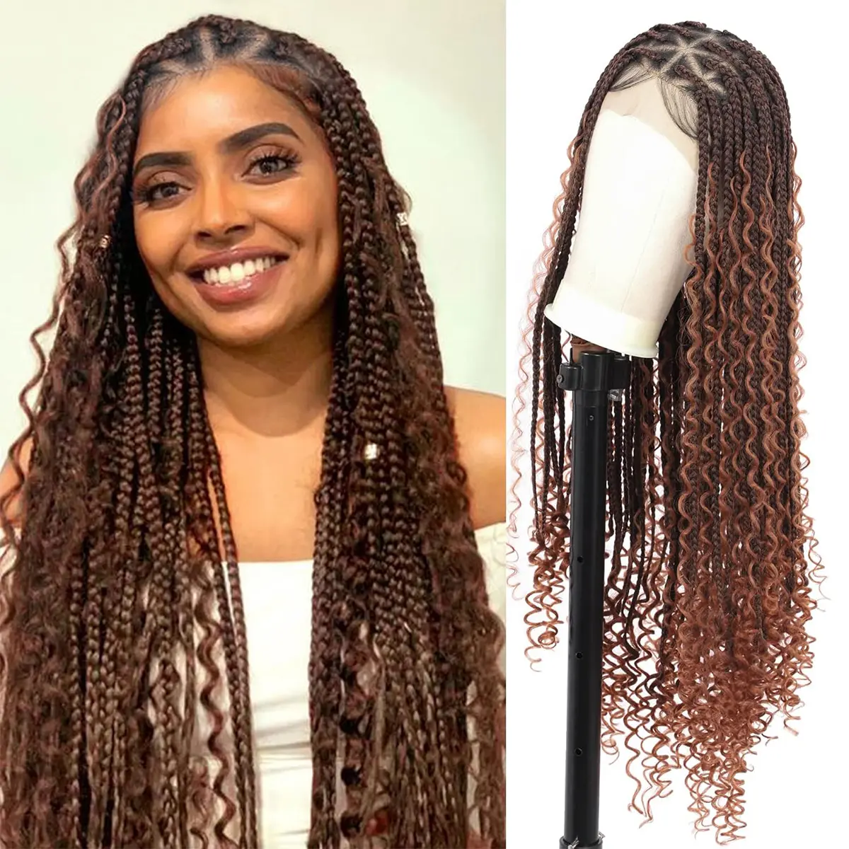 #1B/30 Triangle Braided Wig
