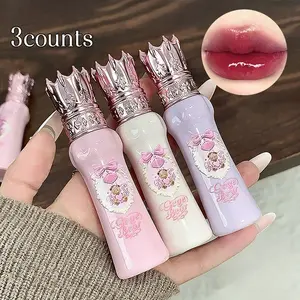 Three-Pack Cute Bear Velvet Matte Liquid Lipstick, Long-Lasting Lip Mud with Silky Finish, Comfortable Wear Lip Gloss for All-Day Color, Makeup
