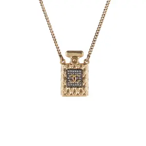 Pre-owned 【Alea】CHANEL 5 Perfume Bottle Diamond Necklace Alloy