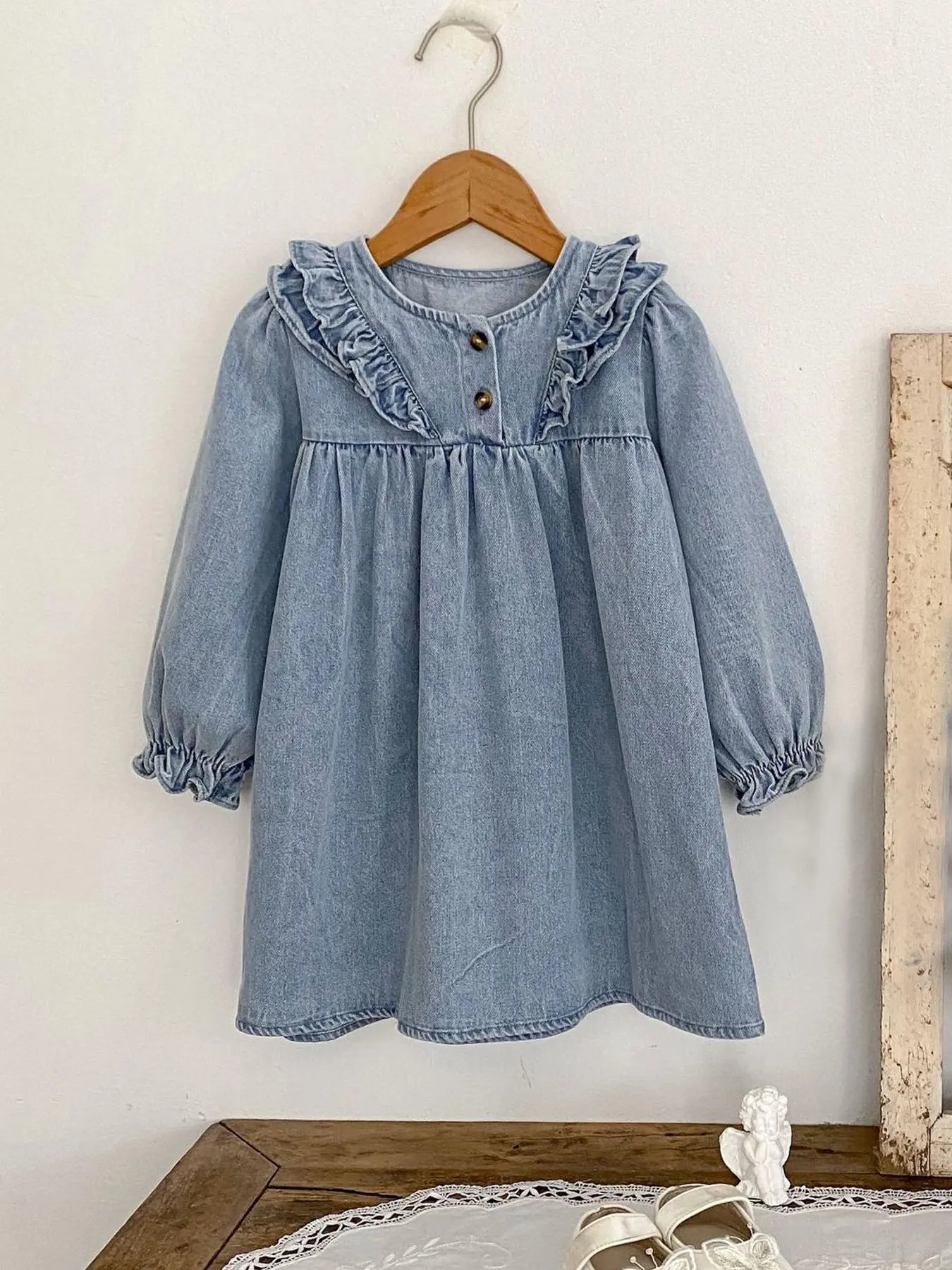Toddler Girl's Denim Dress, Casual Long Sleeve Lace Trim Dress for Daily Wear, Kids Clothes for All Seasons, Baby Girl Clothes - TikTok Shop Toddler Girl's Denim Dress, Casual Long Sleeve Lace Trim Dress for Daily Wear, Kids Clothes for All Seasons, Baby Girl Clothes - TikTok Shop