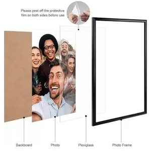 Anozie 16x20 Picture Frame Black, 16 x 20 Picture Frames with HD Plexiglass BLK