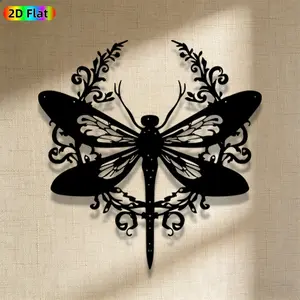 1pc Romantic Dragonfly Metal Wall Art, Romantic Dragonfly Statue Mural, Iron Craft, Perfect for Bedroom, Boudoir, Love Alcove Decor, Intricate Craftsmanship, Artistic Metalwork, Valentine's Decor, Ideal Gift for Nature Lovers