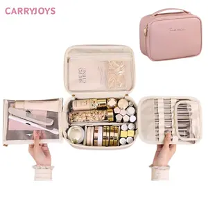 Extra large DIY makeup bag detachable 6 layers with compartments waterproof cosmetic bag women travel storage toiletry bag