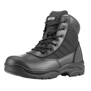 VEVOR Men's Military Tactical Boots, 6 inch Combat Hiking Work Boots, Lightweight Breathable Sturdy Mens Motorcycle Interceptor Trooper Boot, for Outdoor Security Mountaineering, US Size 10