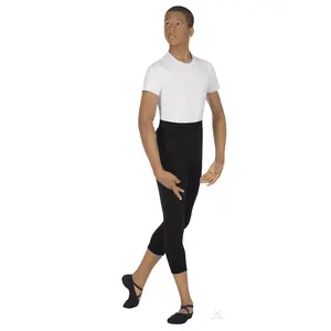 212 MAIN Men's High Waisted Shaping Seamless Capri Leggings - Plain Black, Extra Large, Form-Fit Gym Activewear Tights, High Waisted Leggings, Shaping Leggings