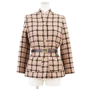 Pre-owned GUCCI Tweed Small Leather Goods Wool Nylon Jacket