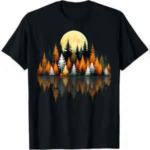 Trees Wildlife Outdoors Nature Vintage Forest T-Shirt Relaxed Fit Cotton T-Shirt