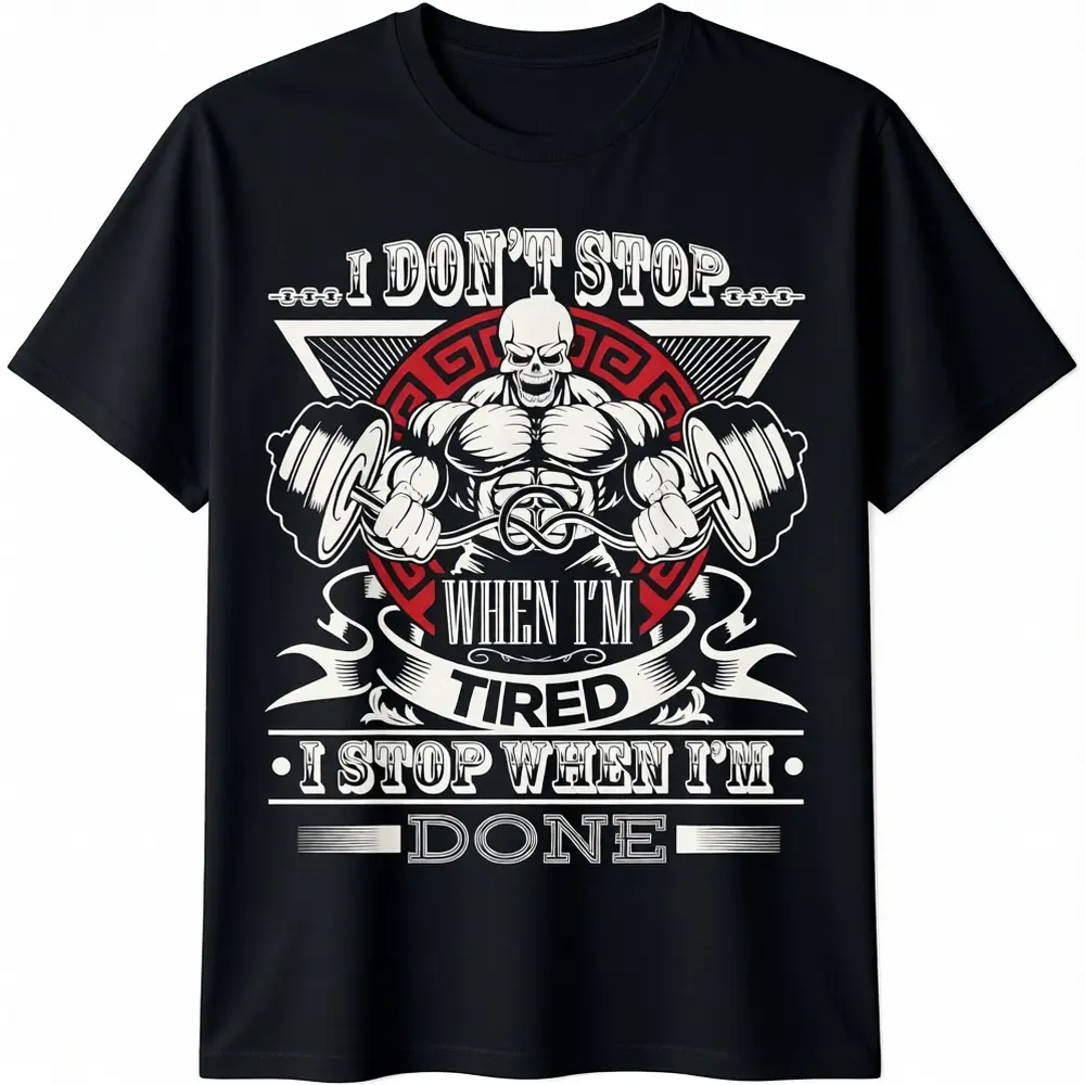 Men's Motivational Graphic T-Shirt - Cotton Athletic Workout Shirt for Gym, Bodybuilding, and Casual Training, Fitness T Shirt, Graphic T Shirts