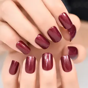 Glamorous Wine-red Press-On Nails | CurvLife Nail | 30Pcs Short Oval Fake Nails | Glossy Finish with Deep Hue & Rich Shimmer | Easy Application, Comfortable & Long-Lasting | Ideal for Evening Outings, Date Nights, Cocktail Parties & Elegant Affairs