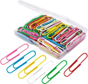 Paper Clips, 100Pcs 2 Inch Large Paperclips, Assorted Colored Coated Jumbo Reusable Big Paperclips