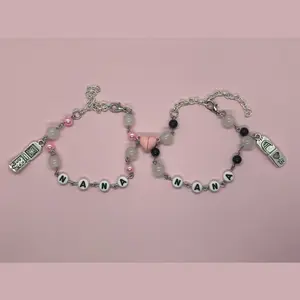 Nana Cellphone Anime Matching Best Friend Couple Heart Magnet Bracelets