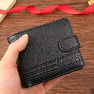 "Men’s Leather Wallet – Slim Zipper Purse with Multi-Card Holder & Coin Pocket"