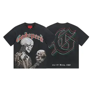 God-speed Shirt Designer Men's T-shirt High Quality oversized gym shirts Fashion Streetwear Hip Hop Skull Print Vintage Wash Water T-shirt for Daily Wear Music Lovers Young Adults