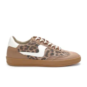 DESTINY Leopard Print Two-Tone Lace-Up Sneakers – Cute Style
