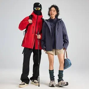 Outdoor jacket three-in-one waterproof and windproof jacket mountaineering clothing