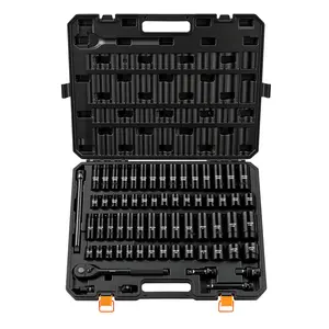 【DealsForYouDays】VEVOR Impact Socket Set, 1/2" Drive, 65-Piece Socket Set, 6 Point Sockets, SAE 3/8" to 1-1/4" and Metric 10-24 mm, Easy to Identify, with a Sturdy Storage Case, Cr-V Alloy Steel for Vehicles Repair,father'sdaygifts