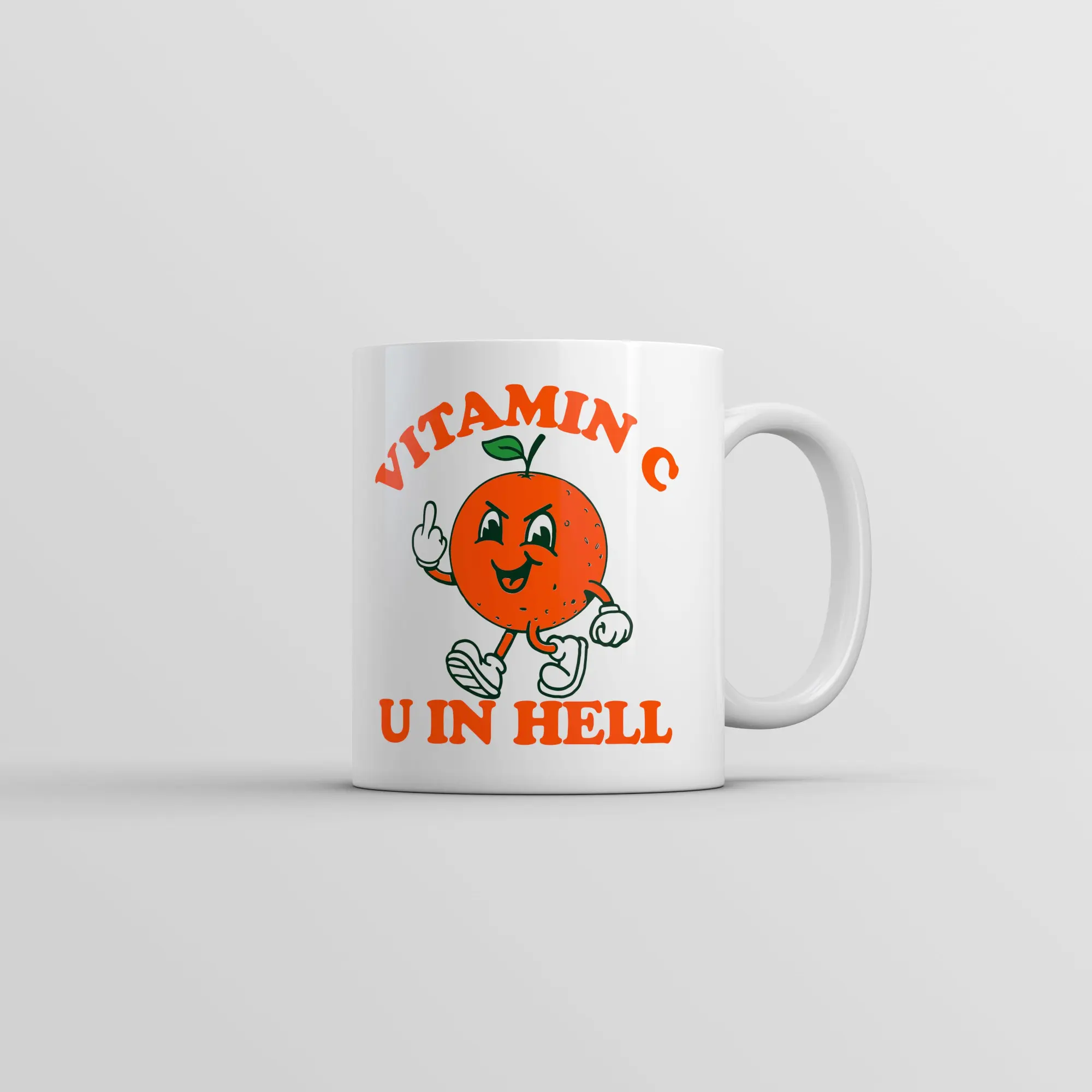 Vitamin C U In Hell Mug Funny Sarcastic Orange Novelty Coffee Cup - 11oz Funny Coffee Mugs Ceramic Printed Drinkware Cup