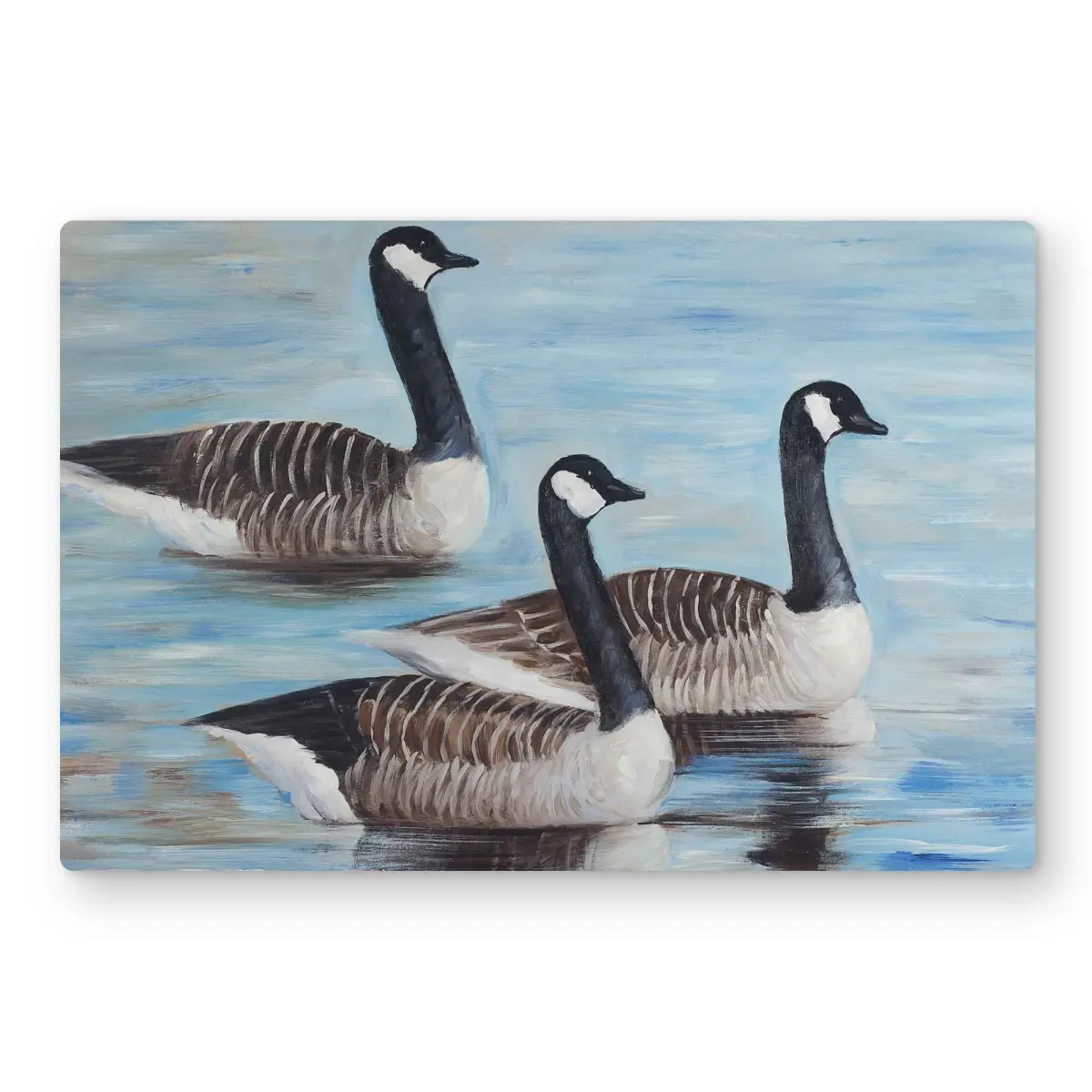 Begin Home Decor C1MP121813Y9BR 12 x 18 in. Canada Geese In Water Wall Art - Rustic Brown Metal Print Decor
