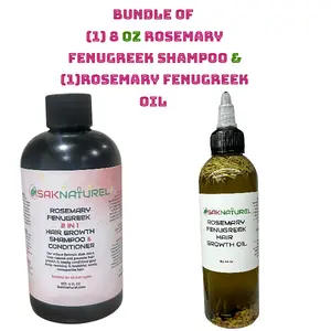 BUNDLE ROSEMARY FENUGREEK Hair Growth oil - Long Hair - Thick Hair - Hair Growth - Ayurverdic Hair growth oil - Rosemary Hair Oil - Hibiscus Hair growth oil - Indian Hair Growth oil - Chebe Hair Growth Oil Organic - Herbal Haircare Moisturizing Peppermint