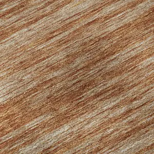 HomeRoots 675587 9 x 12 ft. Copper & Rust Striped Washable Machine Made Rectangle Area Rug with UV Protection