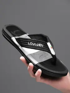 Men's Striped Print Flip Flops Lightweight Sandal, 2024 New Style Simple Casual Non-slip Flip Flops for Outdoor Summer Vacation Beach, Fashionable Flip Flops for Daily Wear Toe Sandals