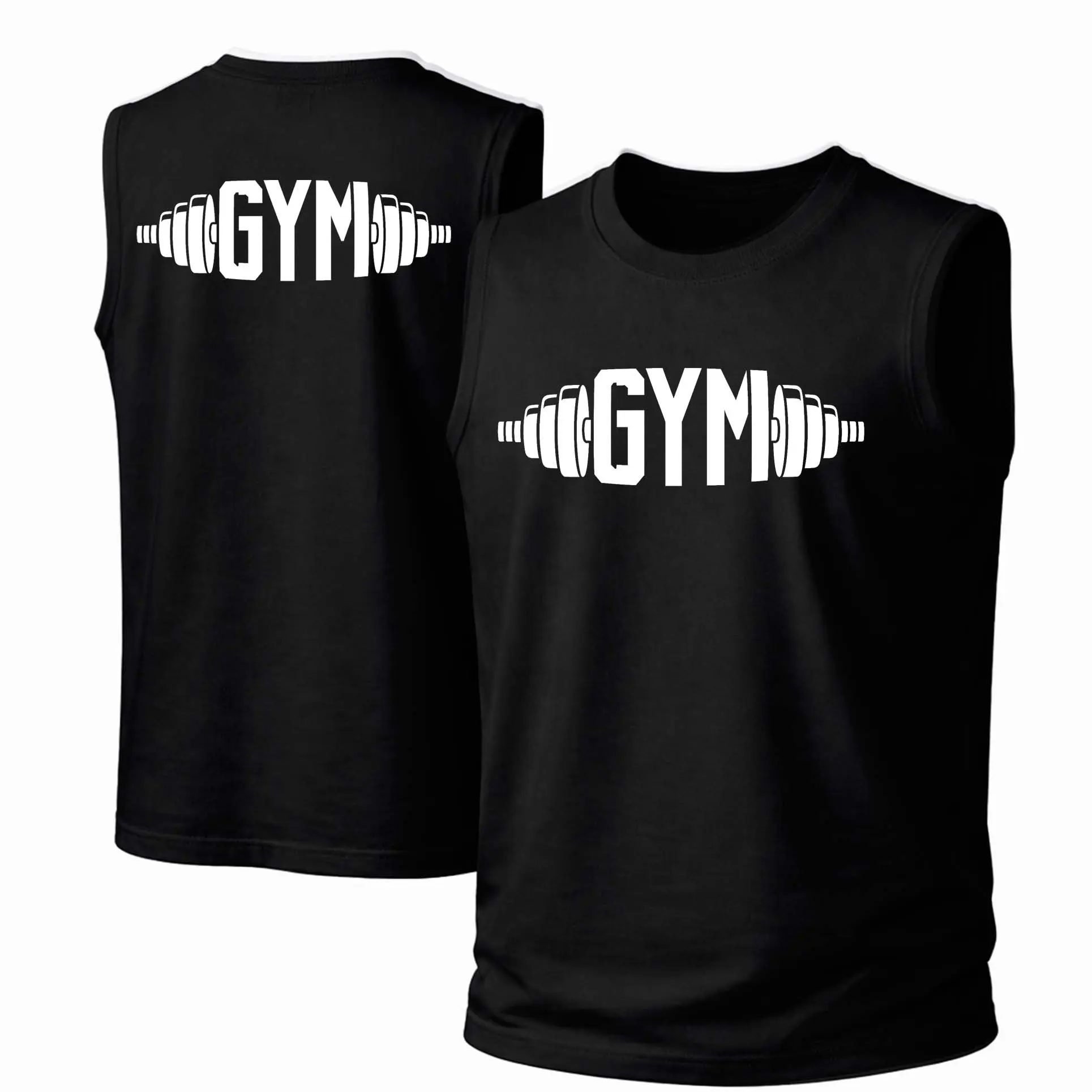 Men's Cotton Tank Top Singlet Vest - Athletic Graphic Crew Neck, Lightweight Casual Top for Gym, Spring & Summer Wear, Available in 2XL, 3XL