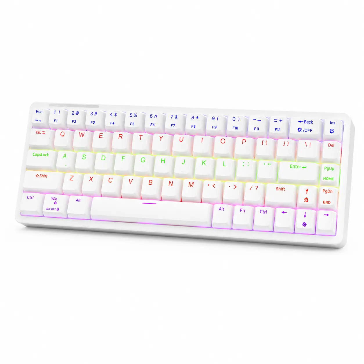 F68 68-Key Wired Mechanical Keyboard, Compact RGB Backlit Gaming Keyboard with Red Switches, Detachable Type-C Cable for PC Mac aesthetic ultra-compact