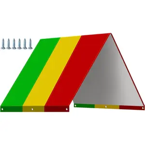 Swing Set Tarp- 52" x 90" Kids Playground Roof, Waterproof Trap Cover for Children Sunproof (Green Yellow Red)