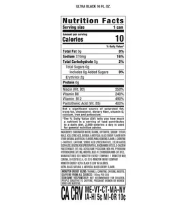 Monster Energy Ultra Black, Sugar Free Energy Drink, 16 Ounce | Pack of 15